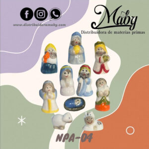 Nacimiento de porcelana con pesebre y animalitos