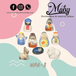 Nacimiento mini con pesebre de porcelana